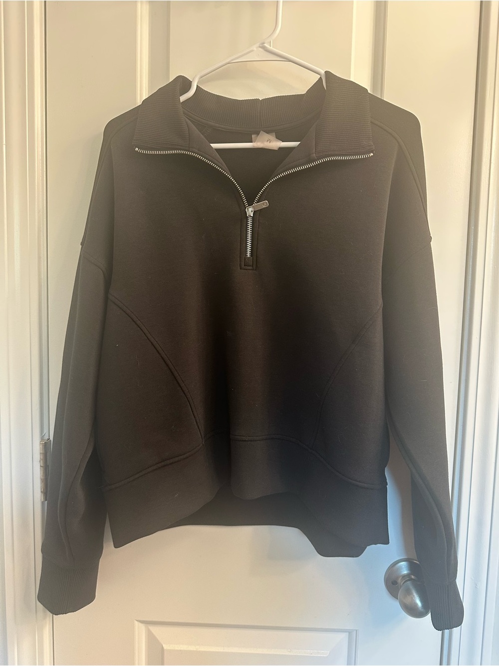 Women's Black Half-Zip Pullover Sweater